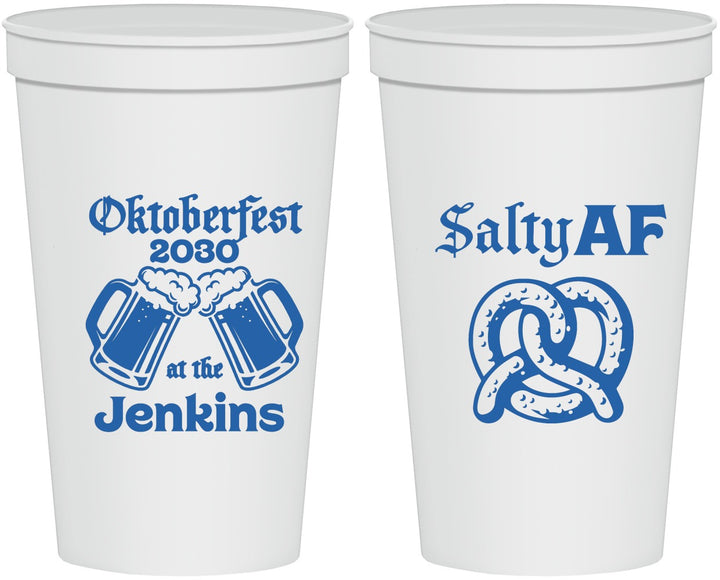 Personalized Oktoberfest 22 oz Stadium Cups - Pretzel Salty Af | 240015
