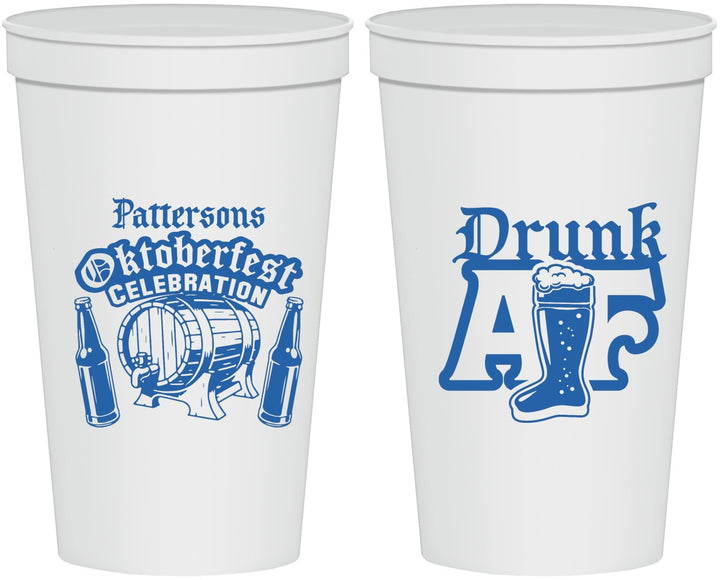 Personalized Oktoberfest 22 oz Stadium Cups - Drunk Af | 240016