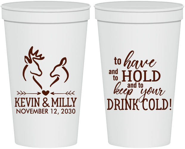 Personalized Wedding 22 oz Stadium Cups - To Have And To Hold | 250