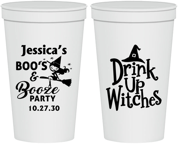 Personalized Halloween 22 oz Stadium Cups - Drink Up Witches | 250001