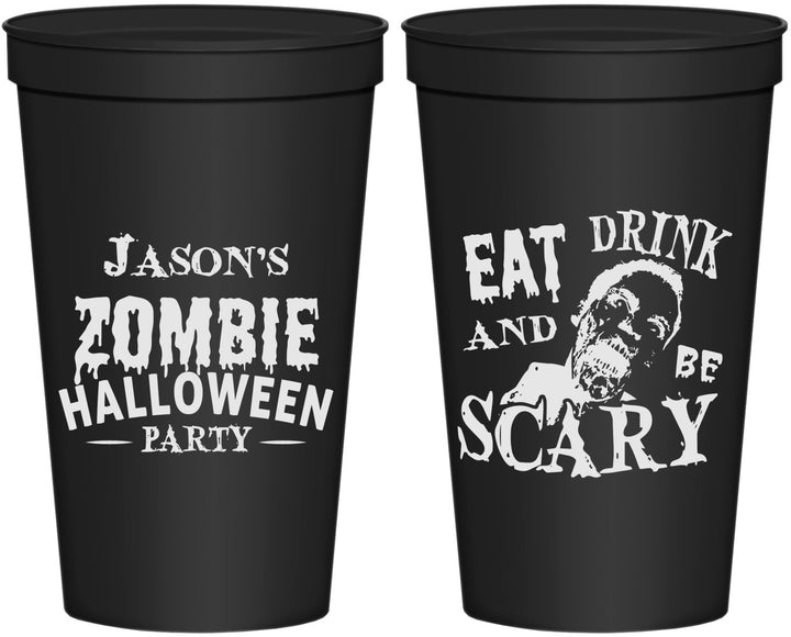 Personalized Halloween 22 oz Stadium Cups - Eat Drink Be Scary | 250003