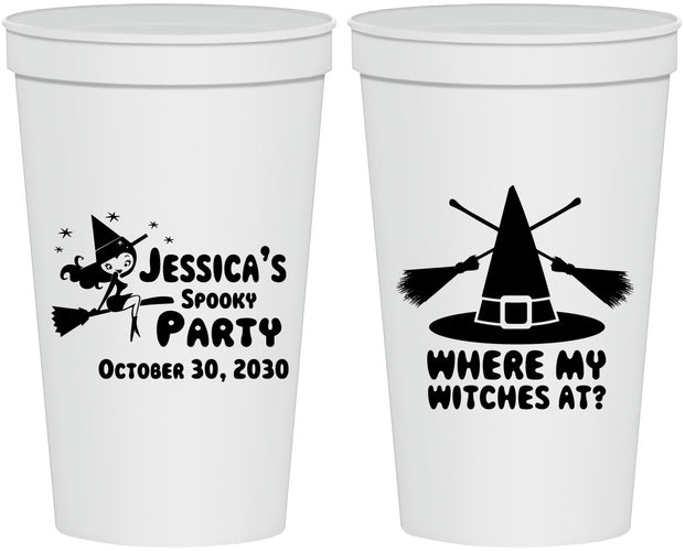 Personalized Halloween 22 oz Stadium Cups - Witches | 250005