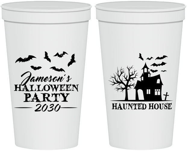 Personalized Halloween 22 oz Stadium Cups - Haunted House | 250006
