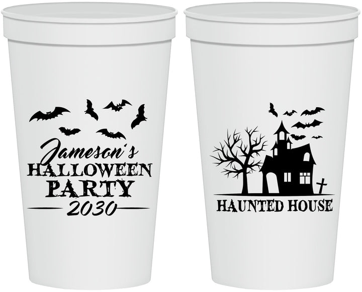 Personalized Halloween 22 oz Stadium Cups - Haunted House | 250006