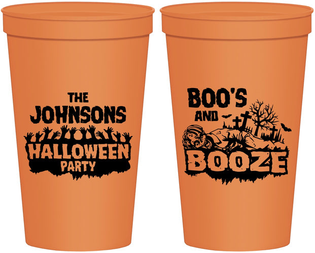 Personalized Halloween 22 oz Stadium Cups - Boos And Booze | 250012