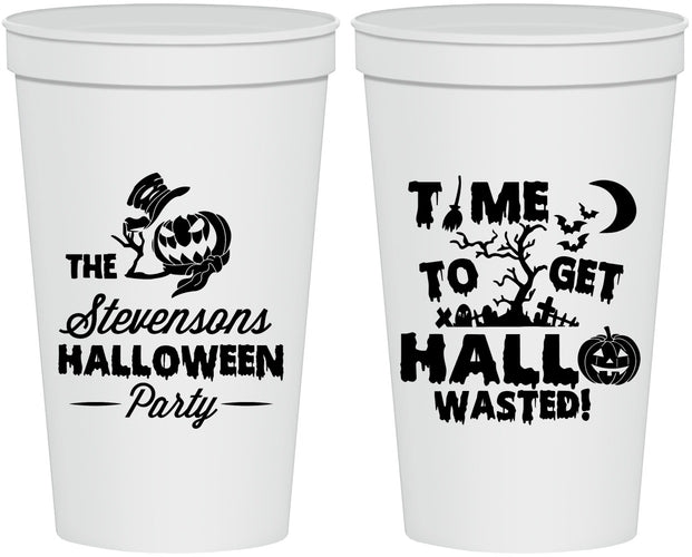 Personalized Halloween 22 oz Stadium Cups - Hallowasted Pumpkin | 250013