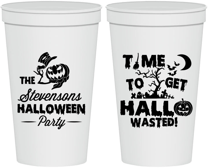 Personalized Halloween 22 oz Stadium Cups - Hallowasted Pumpkin | 250013