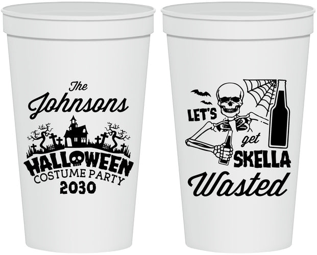 Personalized Halloween 22 oz Stadium Cups - Skellawasted Skeleton | 250014