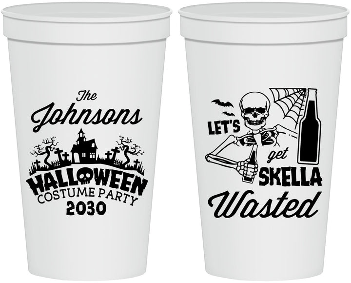 Personalized Halloween 22 oz Stadium Cups - Skellawasted Skeleton | 250014