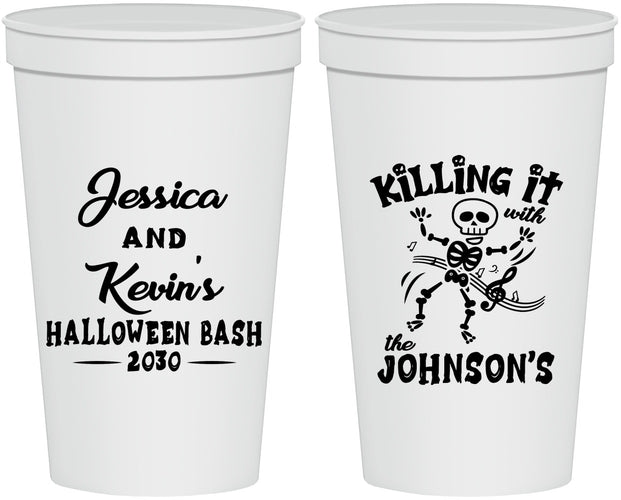 Personalized Halloween 22 oz Stadium Cups - Skeleton | 250017