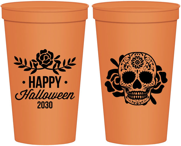 Personalized Halloween 22 oz Stadium Cups - Sugar Skull | 250020