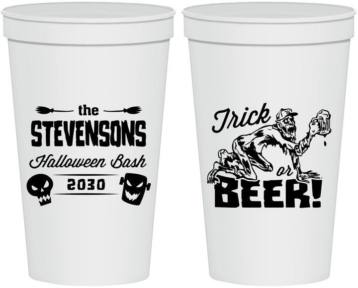 Personalized Halloween 22 oz Stadium Cups - Trick Or Beer | 250021