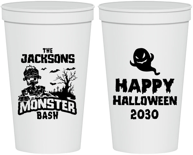 Personalized Halloween 22 oz Stadium Cups - Ghost Monster | 250022