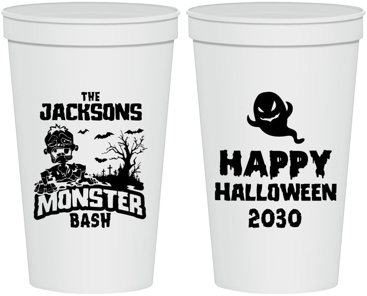 Personalized Halloween 22 oz Stadium Cups - Ghost Monster | 250022