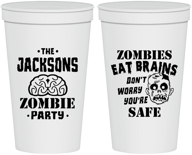 Personalized Halloween 22 oz Stadium Cups - Zombie Brain | 250026