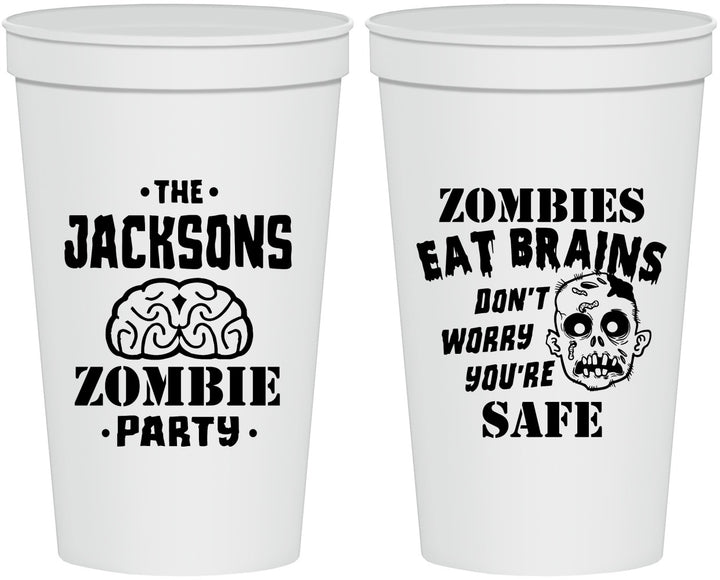 Personalized Halloween 22 oz Stadium Cups - Zombie Brain | 250026