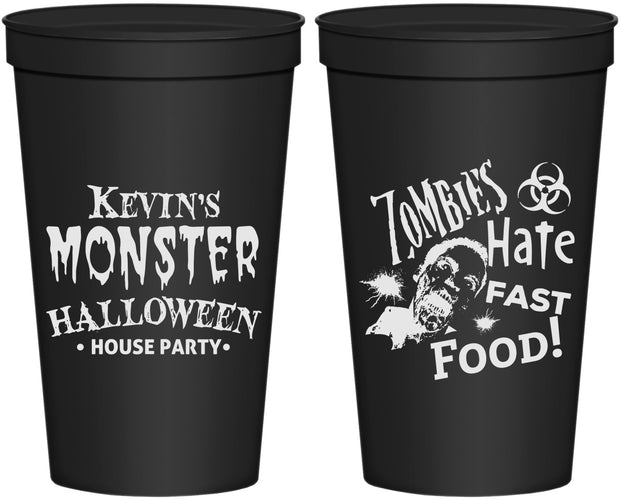 Personalized Halloween 22 oz Stadium Cups - Monster Zombie | 250027