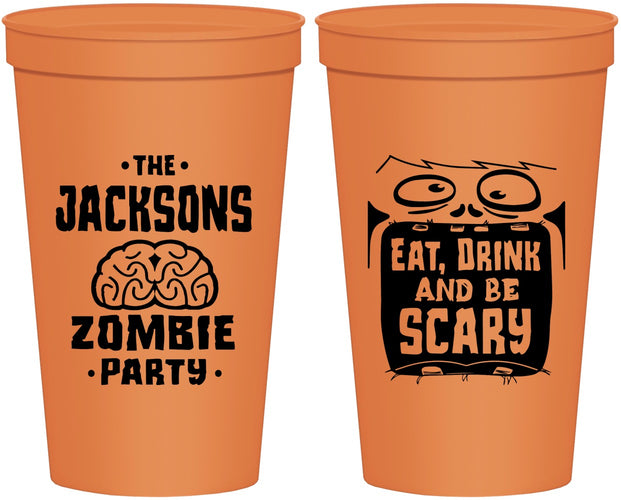 Personalized Halloween 22 oz Stadium Cups - Eat Drink Be Scary | 250028