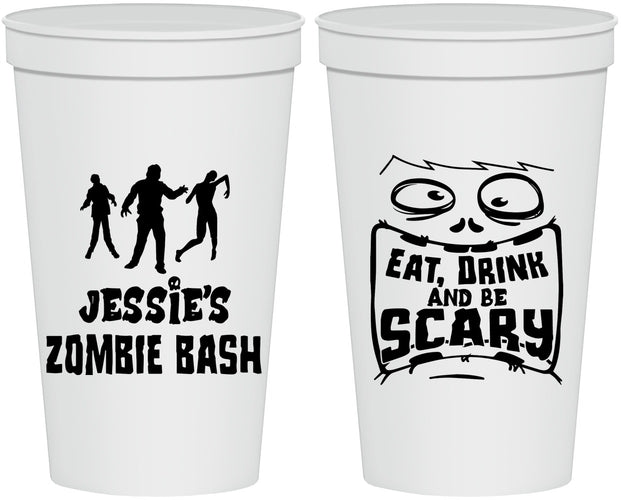 Personalized Halloween 22 oz Stadium Cups - Eat Drink Be Scary | 250029