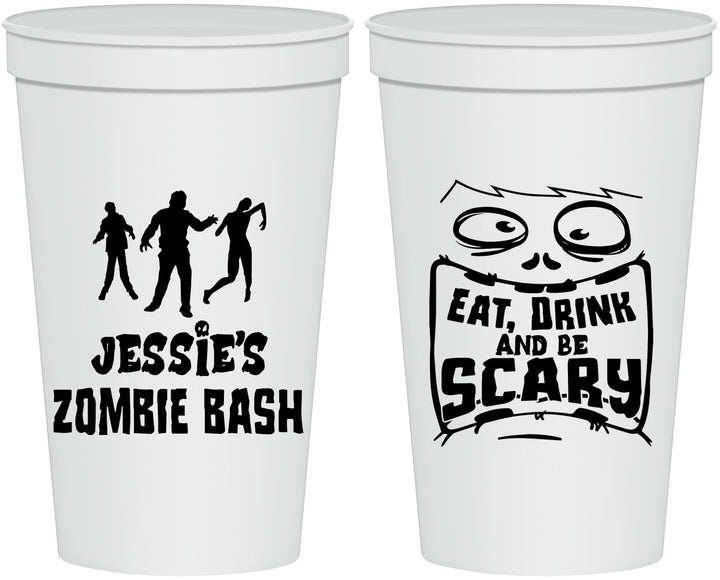 Personalized Halloween 22 oz Stadium Cups - Eat Drink Be Scary | 250029