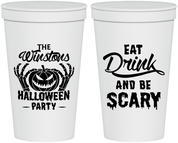 Personalized Halloween 22 oz Stadium Cups - Eat Drink Be Scary | 250033