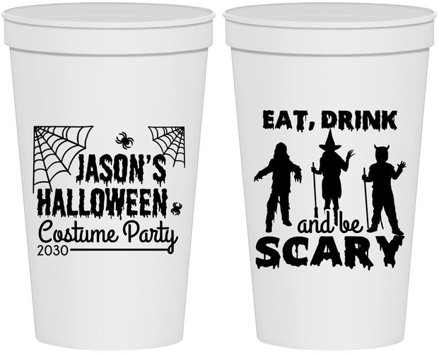 Personalized Halloween 22 oz Stadium Cups - Eat Drink Be Scary | 250038
