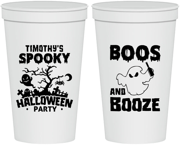 Personalized Halloween 22 oz Stadium Cups - Boos And Booze | 250041