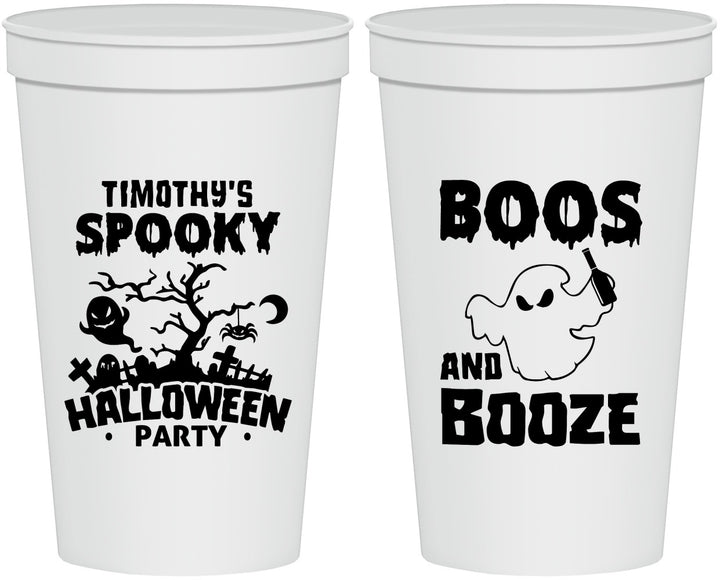 Personalized Halloween 22 oz Stadium Cups - Boos And Booze | 250041