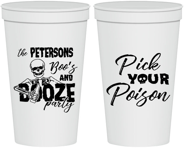 Personalized Halloween 22 oz Stadium Cups - Boos And Booze | 250054