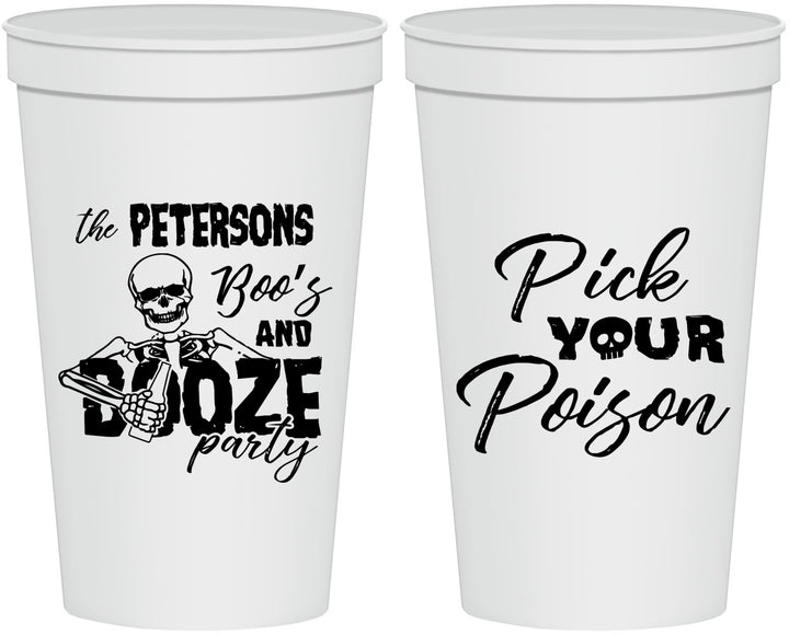 Personalized Halloween 22 oz Stadium Cups - Boos And Booze | 250054
