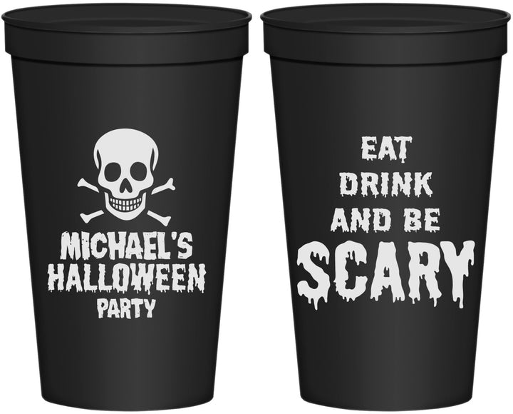 Personalized Halloween 22 oz Stadium Cups - Eat Drink Be Scary | 250059