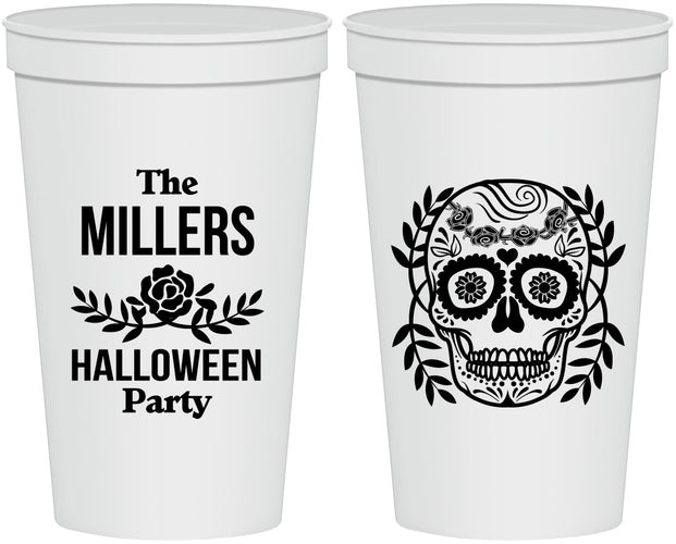 Personalized Halloween 22 oz Stadium Cups - Sugar Skull | 250061