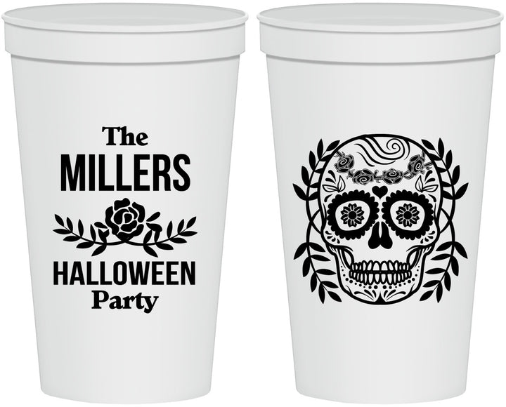 Personalized Halloween 22 oz Stadium Cups - Sugar Skull | 250061