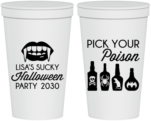 Personalized Halloween 22 oz Stadium Cups - Pick Your Poison | 250065