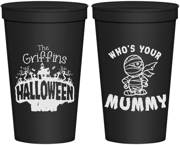 Personalized Halloween 22 oz Stadium Cups - Whos Your Mummy | 250067