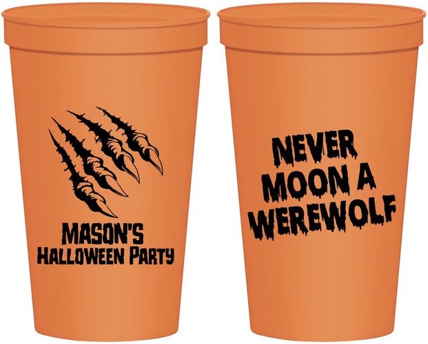 Personalized Halloween 22 oz Stadium Cups - Werewolf | 250068