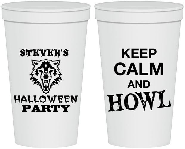 Personalized Halloween 22 oz Stadium Cups - Howl | 250069