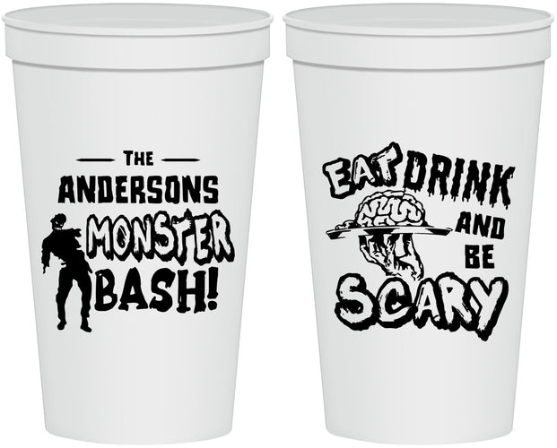Personalized Halloween 22 oz Stadium Cups - Eat Drink Be Scary | 250070