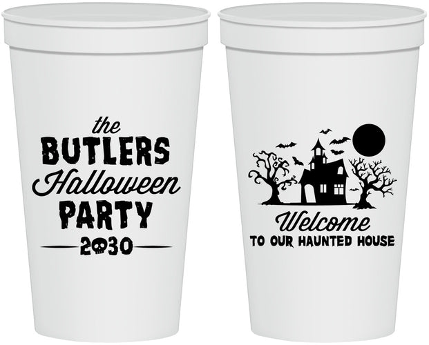 Personalized Halloween 22 oz Stadium Cups - Haunted House | 250073