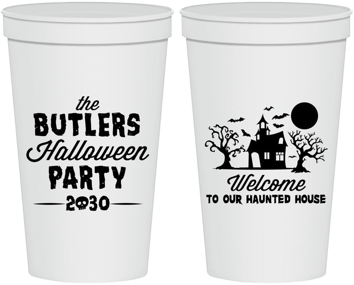 Personalized Halloween 22 oz Stadium Cups - Haunted House | 250073