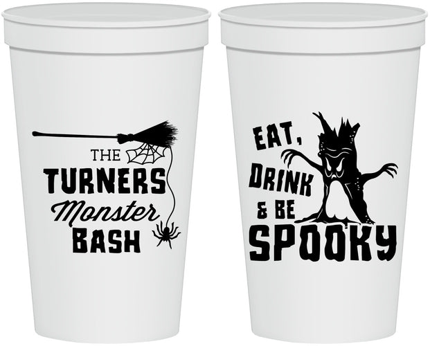 Personalized Halloween 22 oz Stadium Cups - Eat Drink Be Spooky | 250077