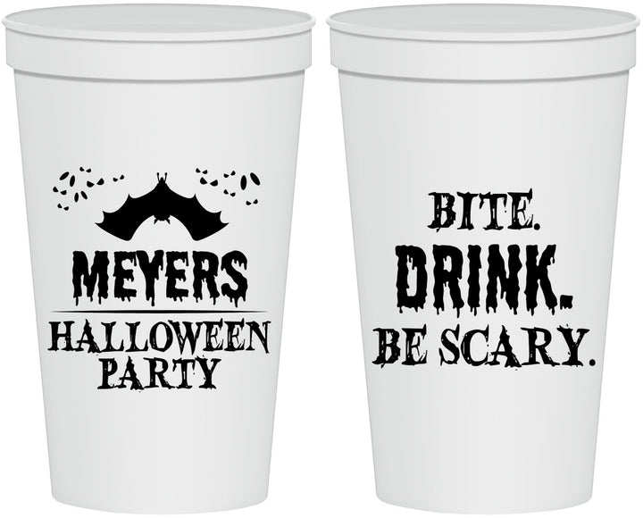 Personalized Halloween 22 oz Stadium Cups - Bite Drink Be Scary | 250082