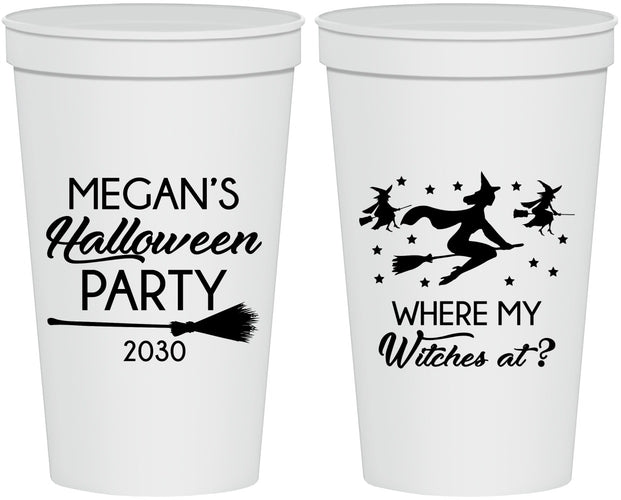 Personalized Halloween 22 oz Stadium Cups - Where My Witches At | 250086