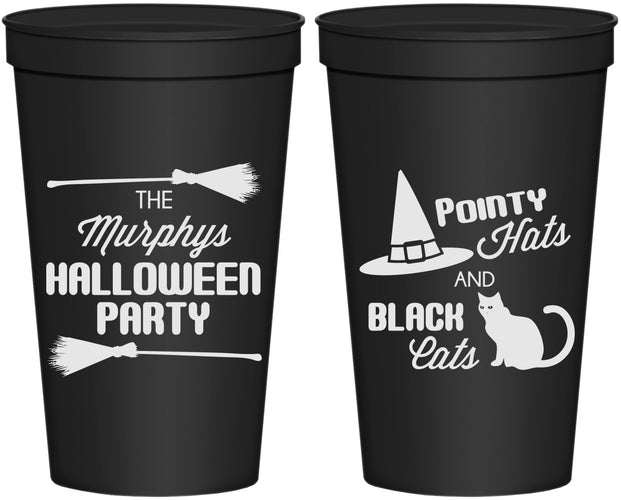 Personalized Halloween 22 oz Stadium Cups - Black Cats | 250087
