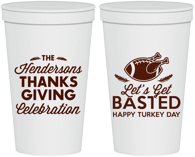 Personalized Thanksgiving 22 oz Stadium Cups - Lets Get Basted | 260003