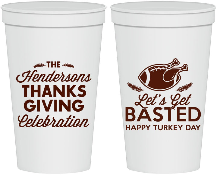 Personalized Thanksgiving 22 oz Stadium Cups - Lets Get Basted | 260003
