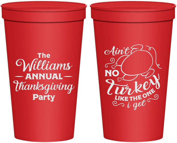 Personalized Thanksgiving 22 oz Stadium Cups - Turkey | 260005