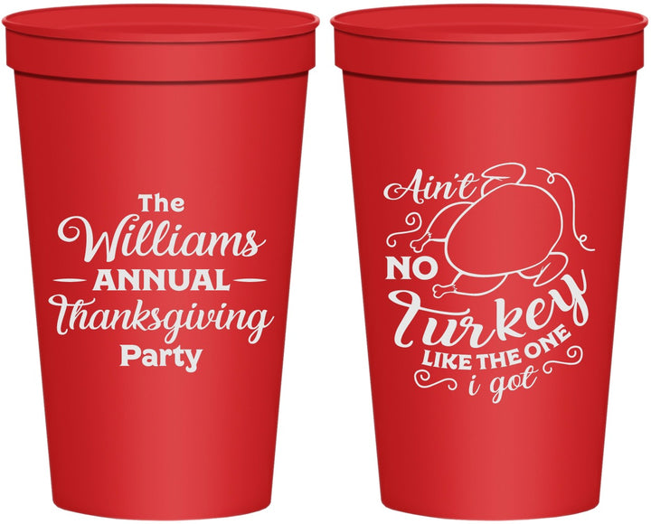 Personalized Thanksgiving 22 oz Stadium Cups - Turkey | 260005