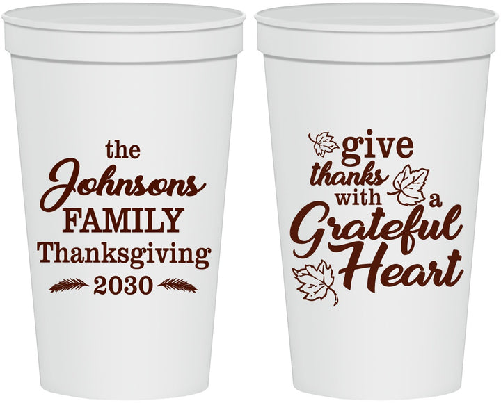 Personalized Thanksgiving 22 oz Stadium Cups - Grateful | 260006