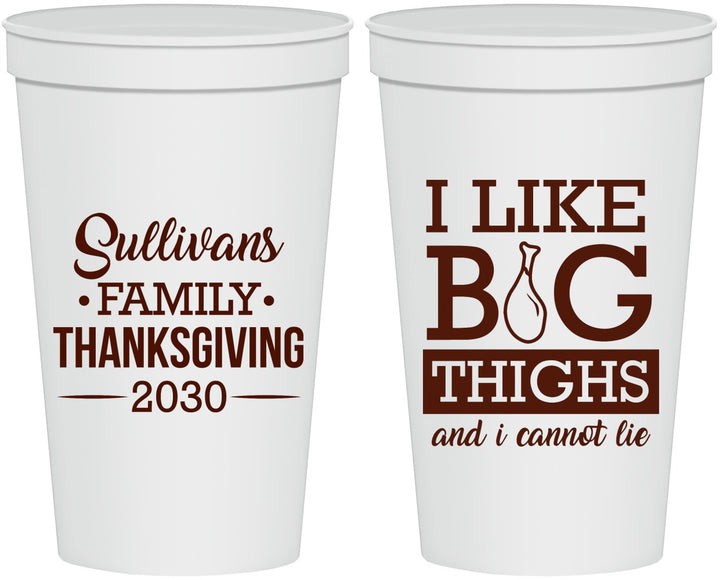 Personalized Thanksgiving 22 oz Stadium Cups - Big Thighs | 260011